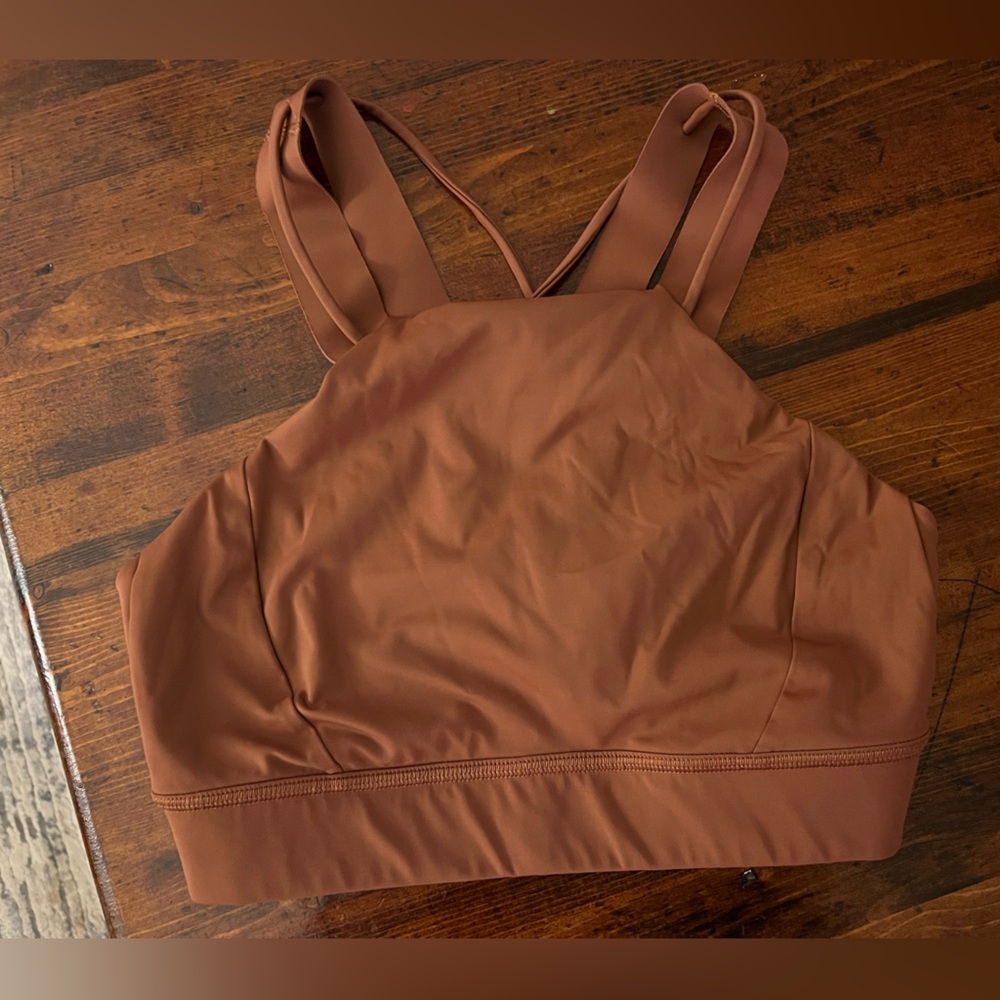 Rust orange lulu sports bra